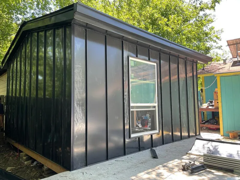 Black standing seam metal wall panels for Metal Roof Installation in Floyds Knobs